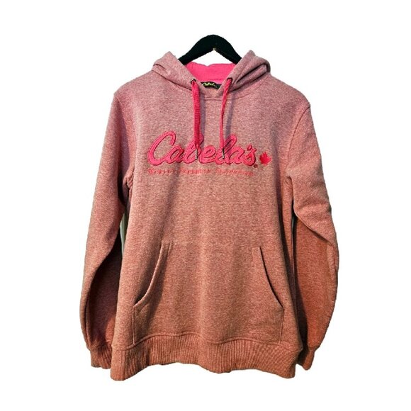 Cabela's Burgundy Heathered Pink Hoodie Size Large - Picture 3 of 9